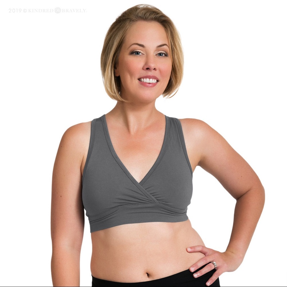 Grey, soft French Terry Nursing Bra